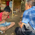 Polrestabes Medan Gerebek Sarang Narkoba di Perkebunan Pancurbatu Tersangka sedang diinterogasi polisi (Foto Ist/pnc)